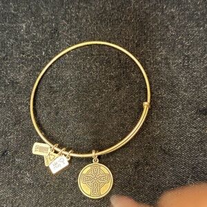 Celtic Cross Charm Bangle Bracelet